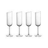 Set 4 flute spumante Villeroy & Boch NewMoon in cristallo asimmetrico