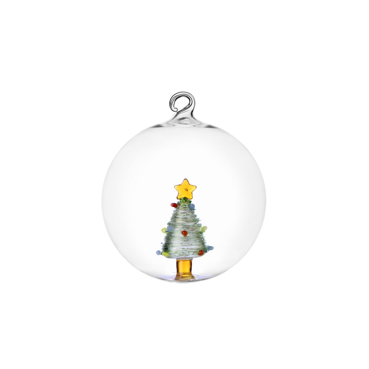 Pallina di Natale Ichendorf in vetro borosilicato con albero verde 8 cm