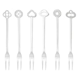 Set 6 forchette dessert Party Oriental Sambonet in acciaio inox decorato