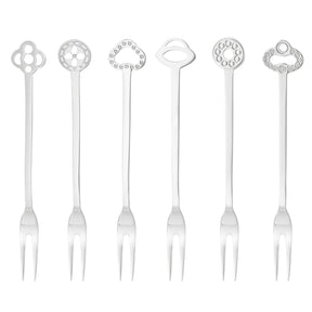 Set 6 forchette dessert Party Oriental Sambonet in acciaio inox decorato