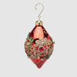 Pendaglio Flower EDG in vetro rosso con decori dorati 13 cm