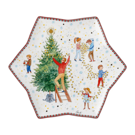 Coppa a stella Hutschenreuther in porcellana decorata 34 cm Natale 2024