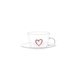 Set 2 tazze caffè Simple Day in vetro borosilicato con decori bianchi