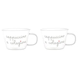 Set 2 tazze tè Simple Day in vetro borosilicato trasparente 280 ml