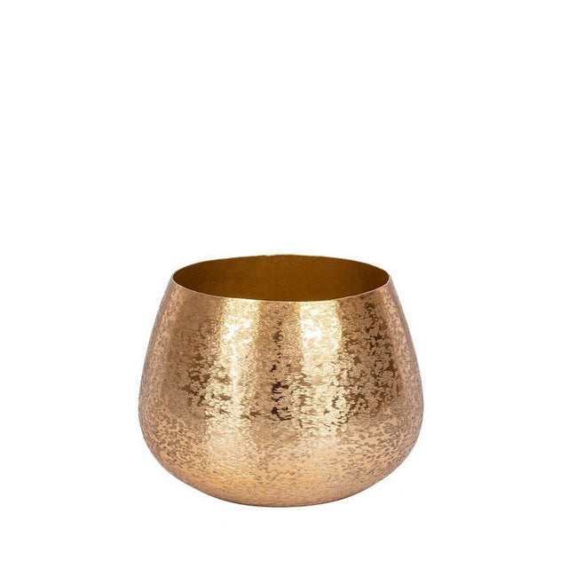 Portavaso Varanasi Bizzotto in alluminio finitura oro spazzolato 30x22 cm