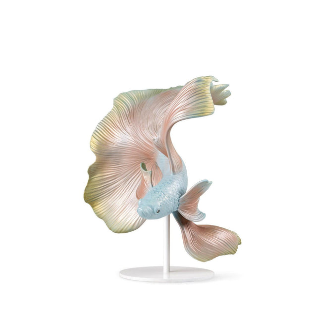 Scultura Pesce Betta Sinistra Lladrò in porcellana 30x28 cm