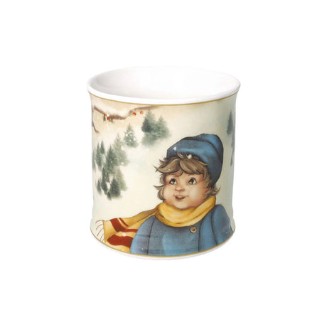 Tazza Mug Cuccioli Brandani in porcellana decoro bambino e uccellini 9,5 cm