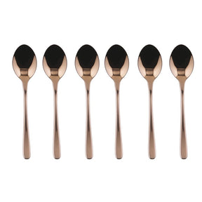 Set 6 cucchiaini moka Sambonet in acciaio inox finitura rame 12 cm