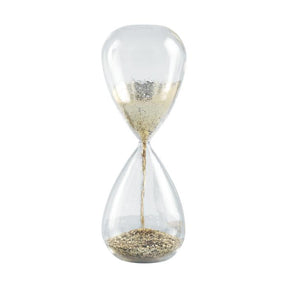 Clessidra Mascagni Casa in cristallo con sabbia oro glitter 26 cm