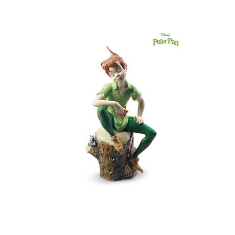 Statuina Peter Pan Lladrò in porcellana con finitura glitter 25x13 cm