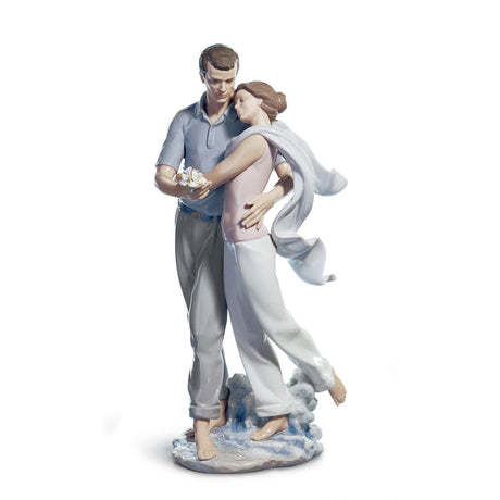 Statuina Tu per Me Sei Tutto Lladrò in porcellana lucida 36x16 cm