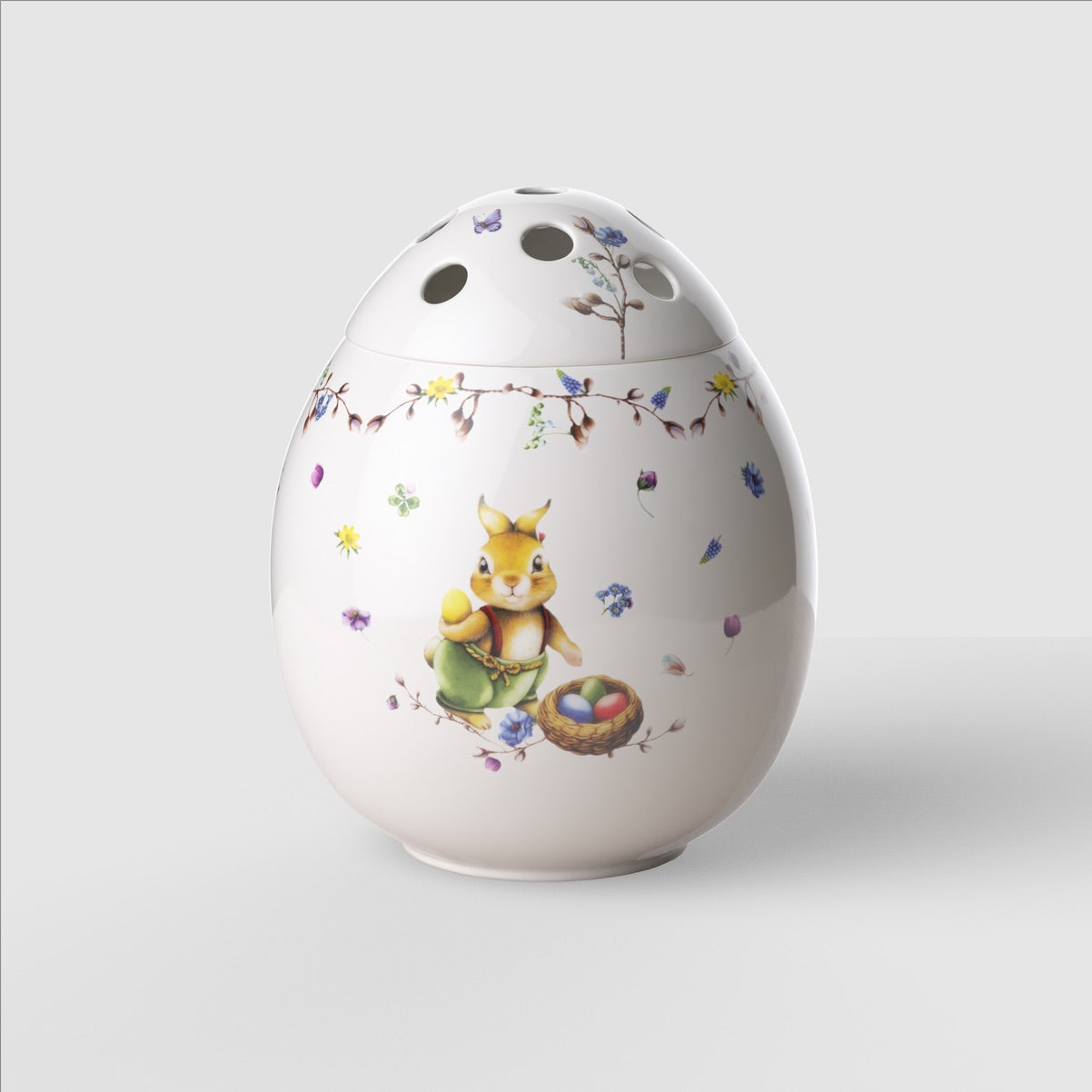 Vaso Uovo Spring Fantasy Villeroy & Boch in porcellana con coniglietti 21 cm
