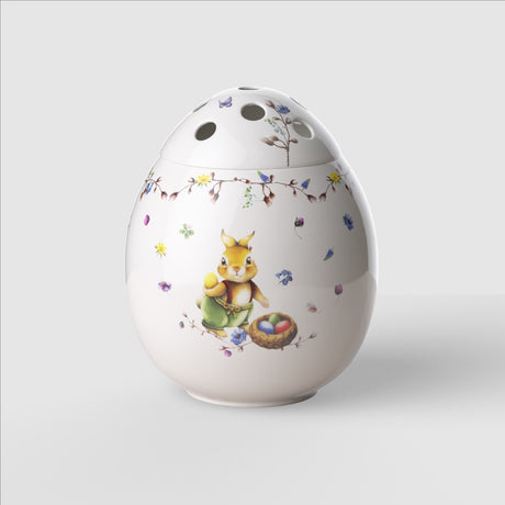 Vaso Uovo Spring Fantasy Villeroy & Boch in porcellana con coniglietti 21 cm
