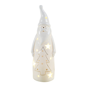 Babbo Natale Mascagni Casa in porcellana bianca con LED 26 cm