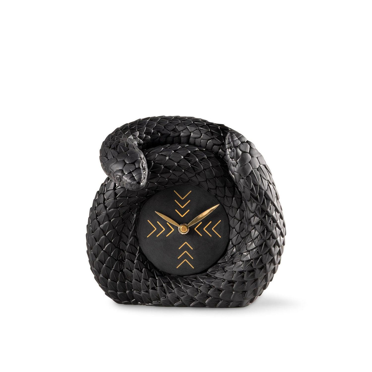 Orologio Snakes Lladrò in porcellana nera opaca 21x22 cm