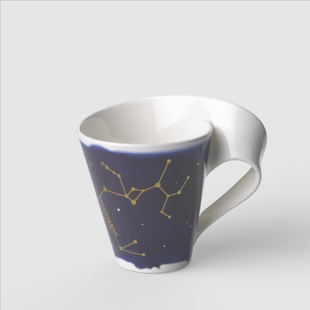 Tazza mug Sagittario Villeroy & Boch in porcellana con decoro dorato