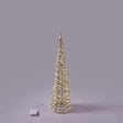 Albero LED a cono EDG in metallo oro intrecciato 60x16 cm 30 led