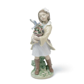 Statuina Melodia Mattutina Lladrò in porcellana brillante 22x10 cm