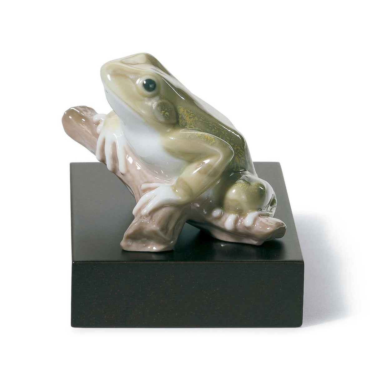 Statuina Rana Portafortuna Lladrò in porcellana lucida 7x8x6 cm