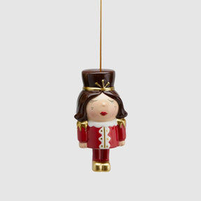 Pendaglio soldatessa EDG in ceramica decorazione rossa 14 cm