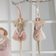 Angelo di Natale Mascagni Casa in tessuto marrone e rosa 41 cm