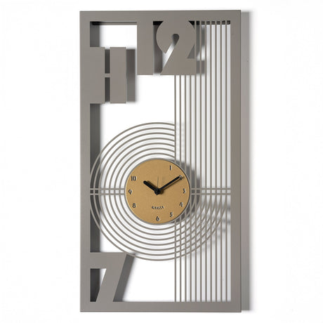 Orologio Gropius Arti & Mestieri in ferro laccato fango oro 75x40 cm