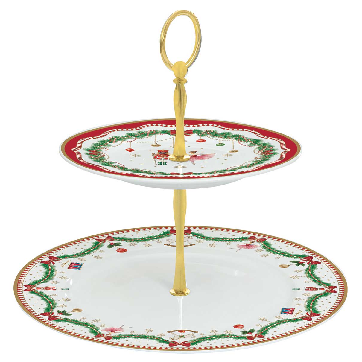 Alzata per dolci Magie de Noel Easy Life in porcellana con decori natalizi