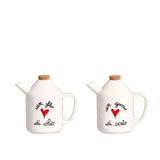 Set olio e aceto Simple Day in gres con tappo in sughero 250 ml