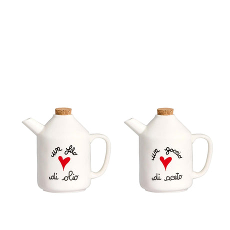 Set olio e aceto Simple Day in gres con tappo in sughero 250 ml