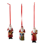 Set 3 addobbi Babbo Natale Villeroy & Boch in porcellana decorata