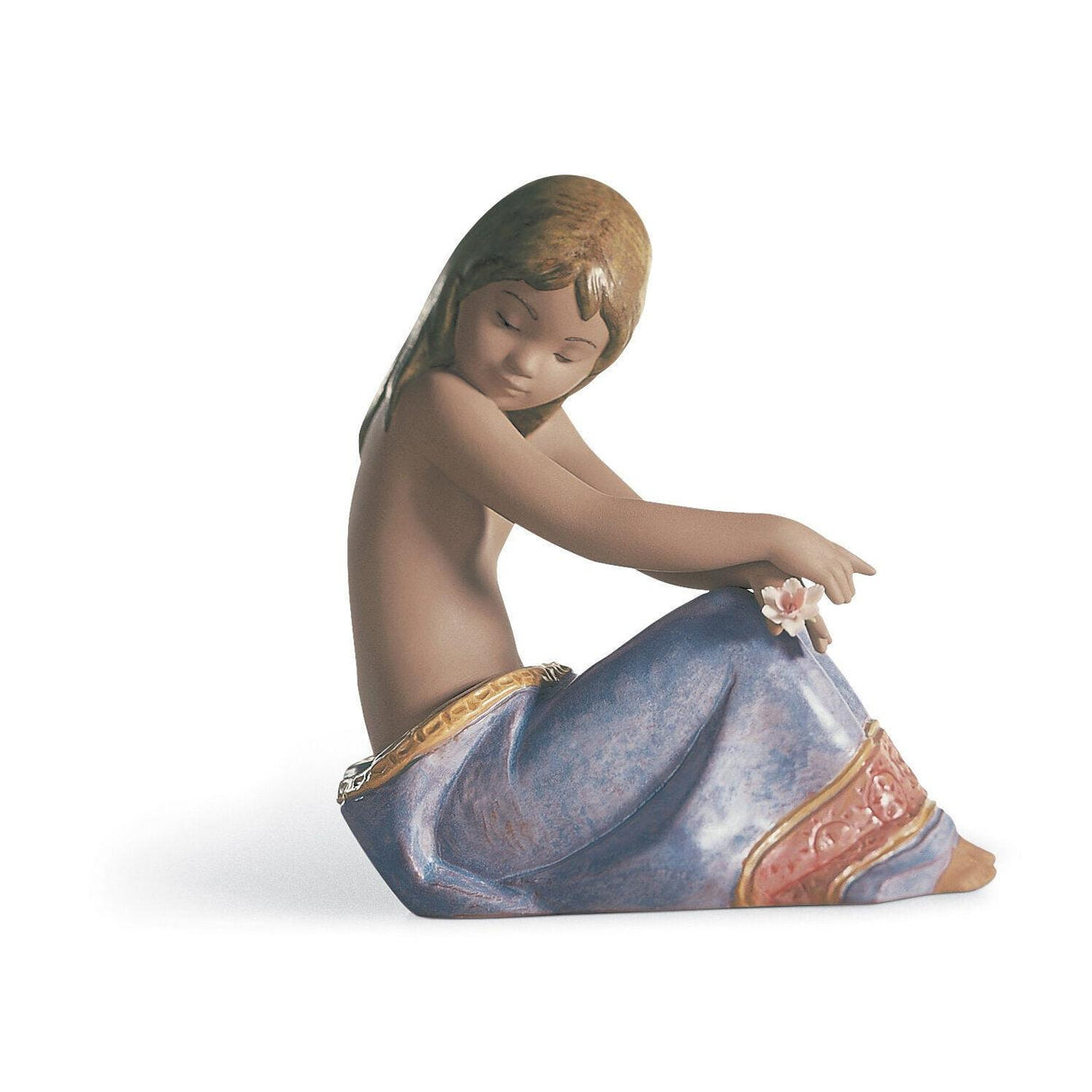 Statuina Bimba Mari del Sud Lladrò in porcellana decorata 19x16 cm