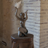 LLADRO' - Figura Statua Porcellana Donna con Colomba Gres 56cm