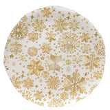 Piatto natalizio Easy Life in vetro bianco con decori oro 33 cm