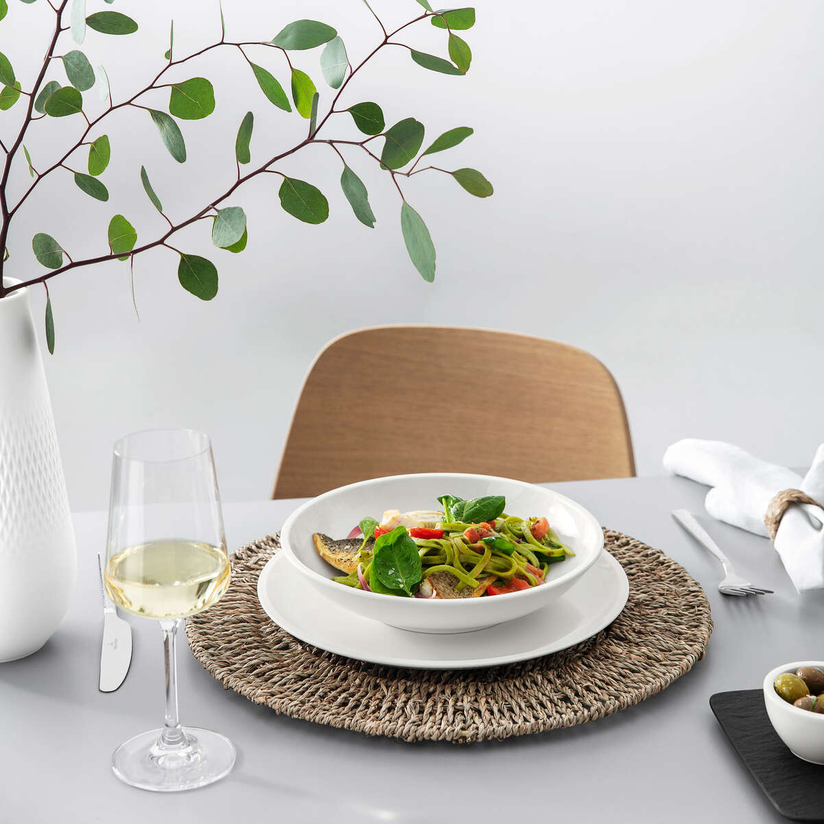 VILLEROY &amp; BOCH - Ovid White Wine Goblet Glass Set 4 Pieces 1172098120