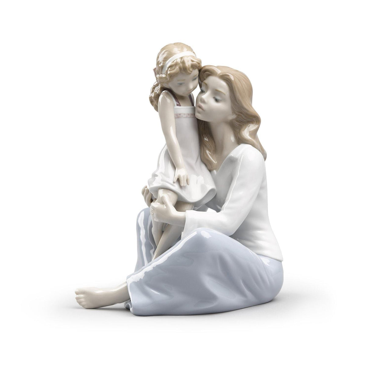 Statuina Madre la Mia Bambina Lladrò in porcellana decorata 27x22 cm