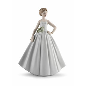 Statuina Donna Serata di Gala Lladrò in porcellana decorata 34 cm