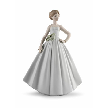 Statuina Donna Serata di Gala Lladrò in porcellana decorata 34 cm