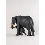 LLADRO' Scultura Mostrando la Strada Nero e Oro Serie Limitata 27x36cm Porcellana