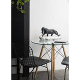 LLADRO' Figurina Pantera Nera con Cucciolo 25x48cm Porcellana
