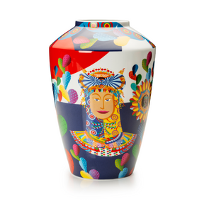 Vaso Testa di Moro Palais Royal in porcellana decorata altezza 33 cm