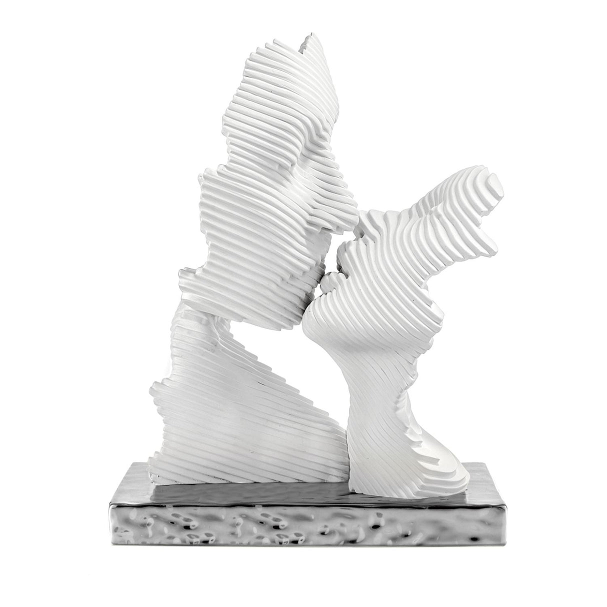 Scultura Bacio stilizzata Bongelli Preziosi in metallo 15x16 cm