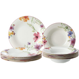 Set piatti Mariefleur Villeroy & Boch in porcellana decoro floreale 12 pezzi