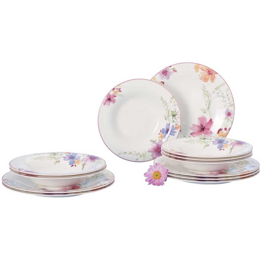VILLEROY &amp; BOCH - Mariefleur Table Service Plates 12 Pieces 6x Deep Plate 6x Flat Plate