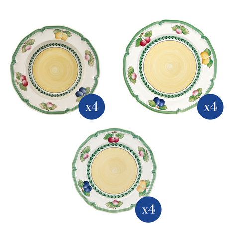Set piatti French Garden Villeroy & Boch in porcellana decorata 12 pezzi
