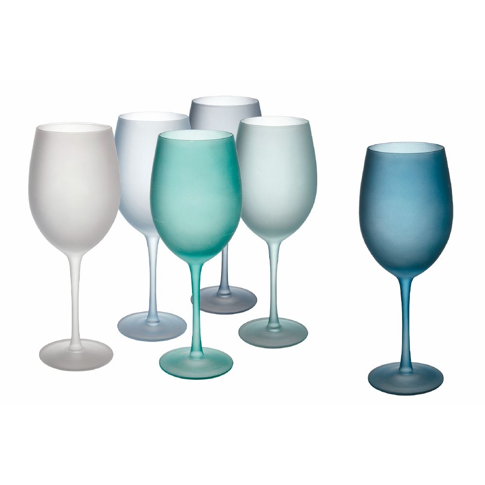 Set 6 calici Happy Hour Ocean Villa D'Este Home Tivoli vetro azzurro 650 ml