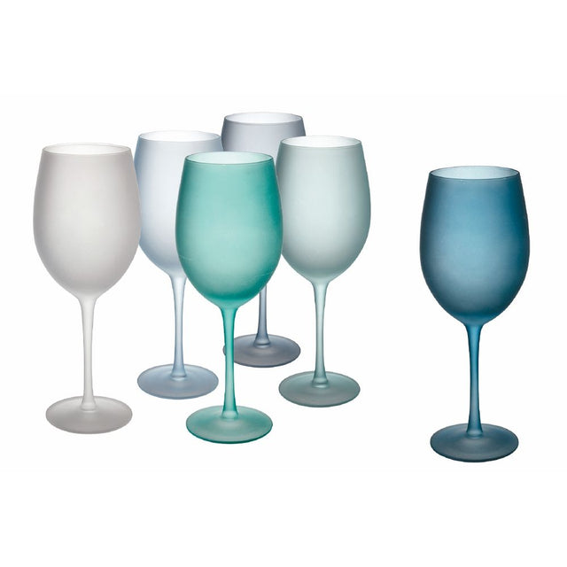 Set 6 calici Happy Hour Ocean Villa D'Este Home Tivoli vetro azzurro 650 ml