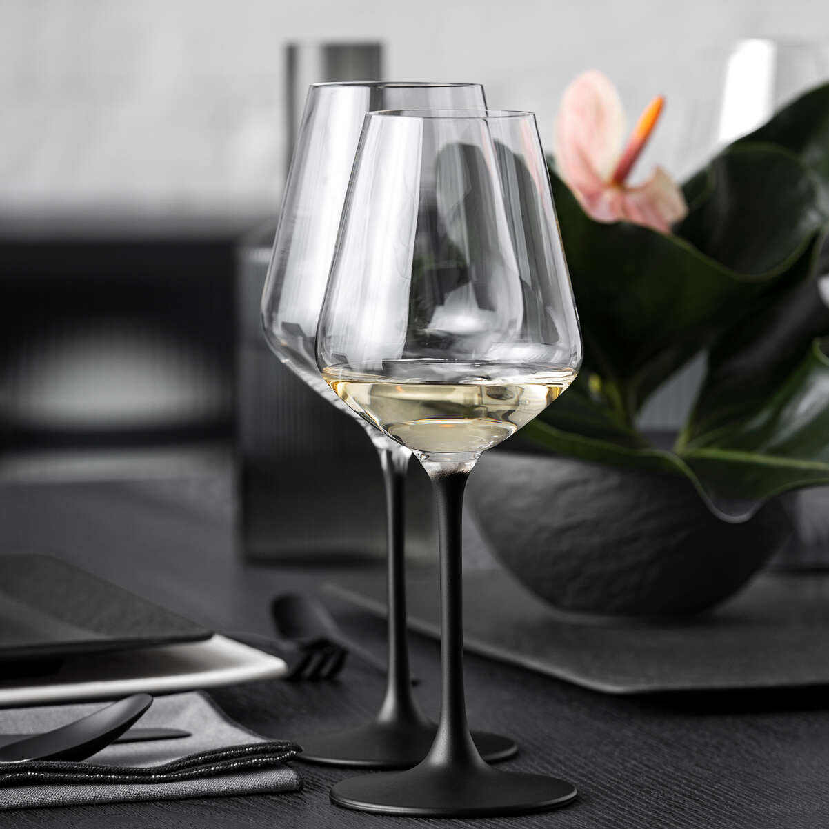 VILLEROY & BOCH Manufacture Rock Bicchiere Calice Vino Rosso Set 4 Pezzi 200ml Cristallo
