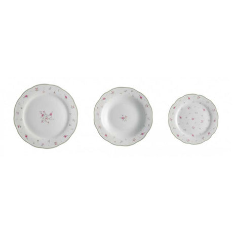 Servizio piatti Nonna Rosa Brandani in porcellana con decori floreali 18 pezzi