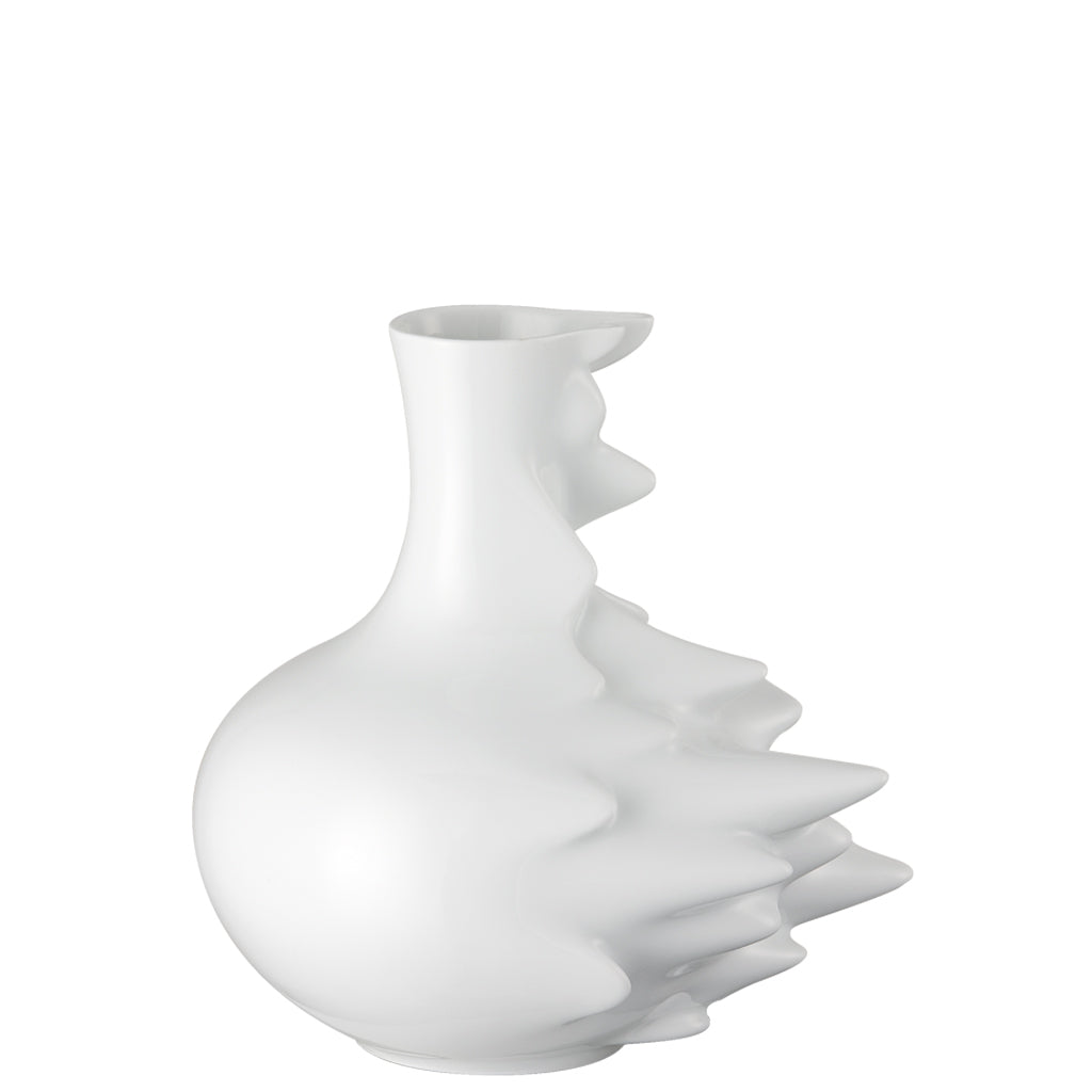 Vaso Fast Rosenthal in porcellana bianca design dinamico 22 cm