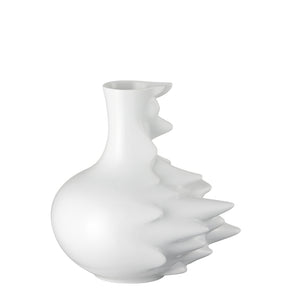 Vaso Fast Rosenthal in porcellana bianca design dinamico 22 cm